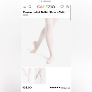 CAPEZIO canvas Juliet Ballet Shoe - Child LIKE NEW